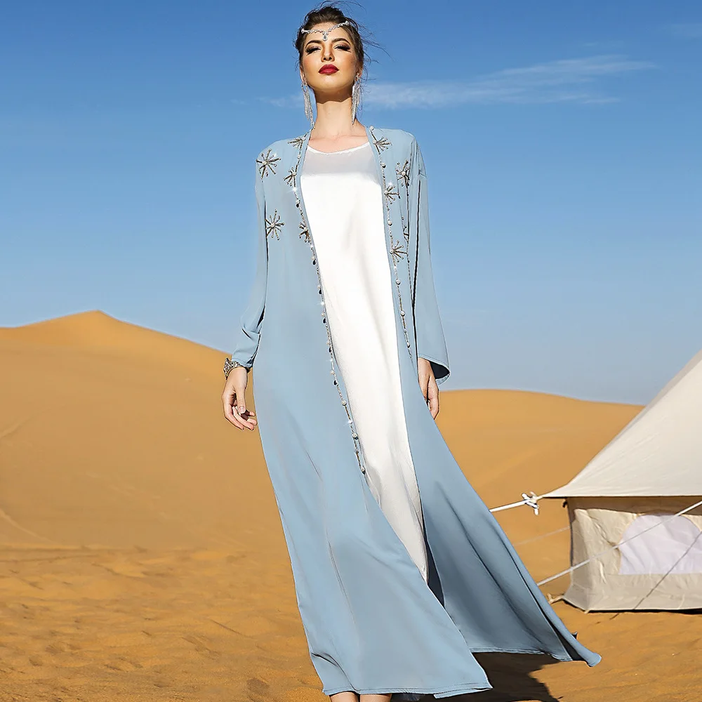 Kaftan Open Abaya Dubai Turkey Islam Arabic Muslim Dress Kimono Femme Musulmane Saudi Arabia Abayas for Women Caftan Marocain