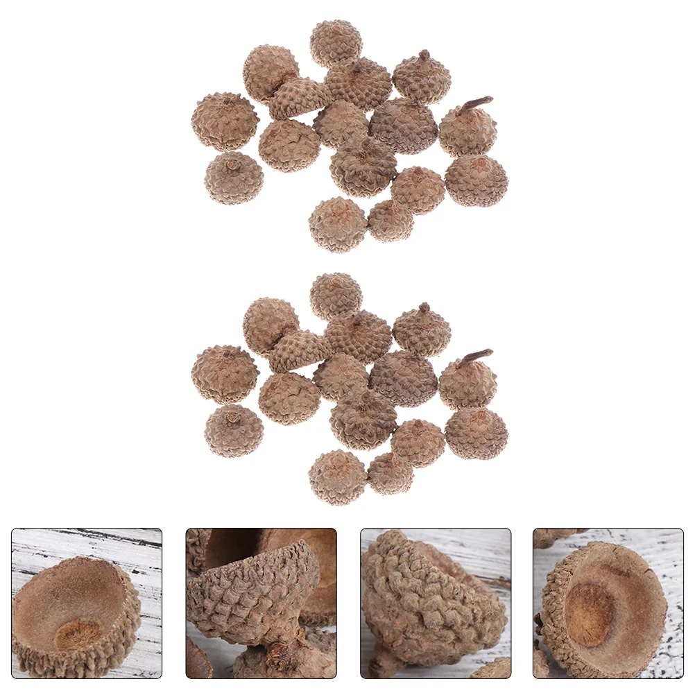 

80 Pcs Autumn Decor Flower Garland Table Small Acorn Hat Acorn Nuts Cap Gold Wedding Decor