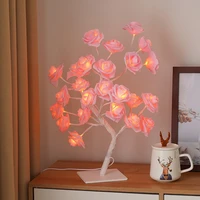leds rose flower night light pearl bonsai table gypsophila tree light diy desktop bonsai tree led fairy lights decoration light