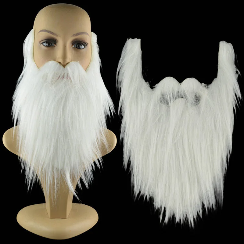 Fancy Dress Fake Beard Long Fluff Beards DIY Cosplay Costume Props Simulated Beard Handmade Mustache Halloween Party Supplies