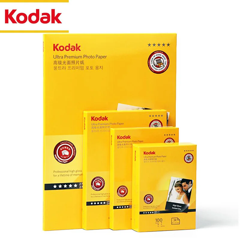 

Kodak 270g Photo RC High Gloss Paper 5-inch 6 Inch A4 Color Inkjet Printing Photo Album Instant Dry and Water Resistant
