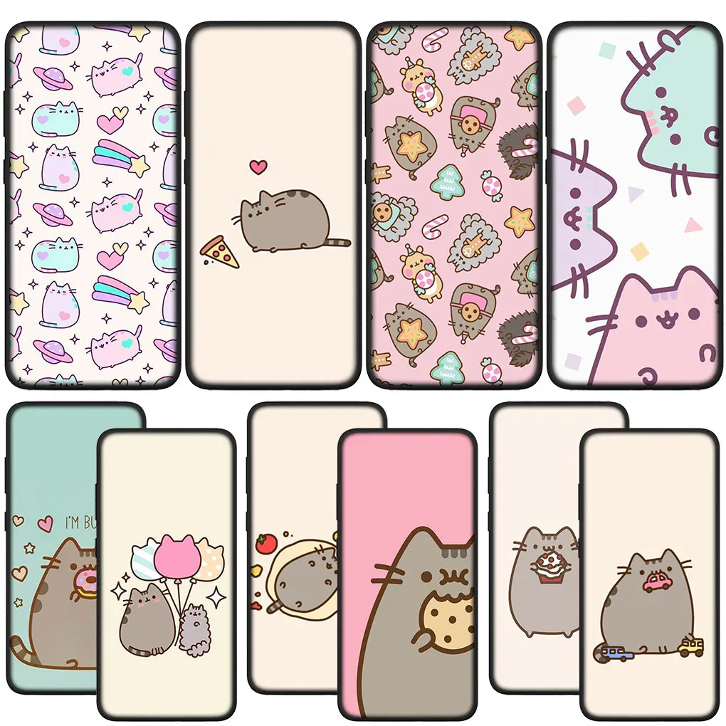 Чехол для телефона с милым котом из аниме P-Pusheens Samsung Galaxy Note 20 Ultra 10 8 9 S10 Lite S9 A6 A8 Plus A7