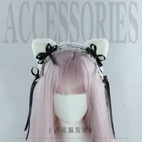 lolita accessories japanese loveliness girl lace headwear anime expo cosplay party bowknot beast ear