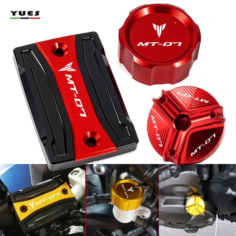 

Motorcycle Accessories CNC Rear amp Front Brake Fluid Reservoir oil filler Cap For Yamaha MT07 MT 07 2014-2020 2021 2022 MT-07