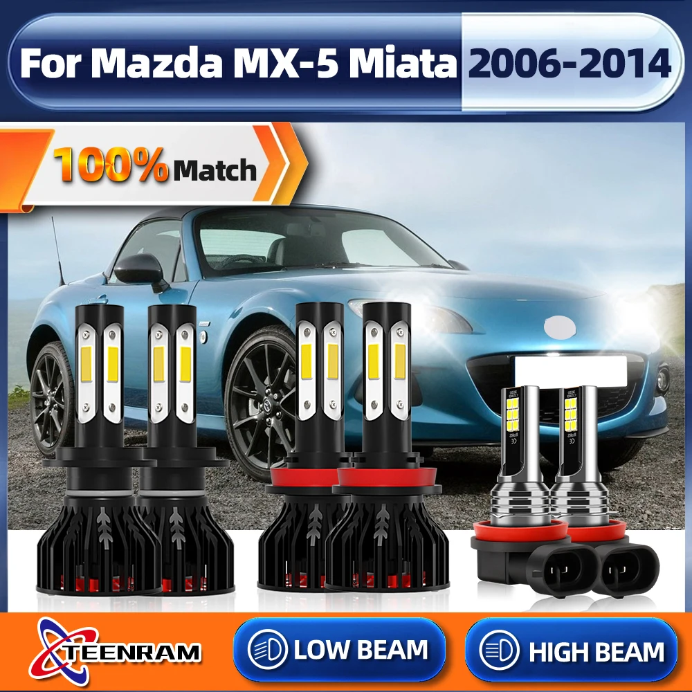 

H7 H11 LED Canbus Headlight Bulbs 360W 60000LM LED Headlamp Turbo Fog Light For Mazda MX-5 Miata 2006-2010 2011 2012 2013 2014