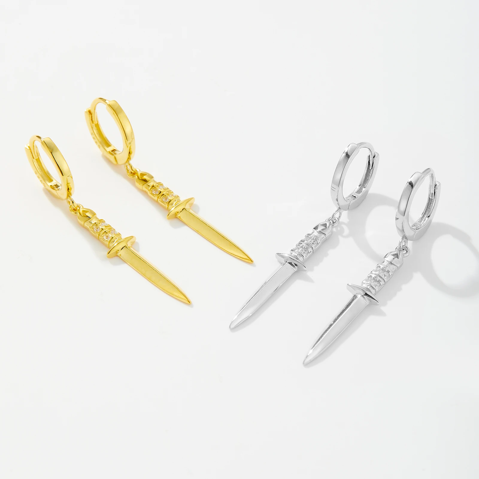 Серьги-капельки ANDYWEN с круглыми стрелками серебристые золотистые серьги для