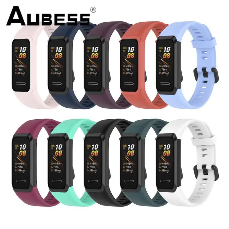 

Ремешок спортивный для наручных часов унисекс, мягкий утолщенный водонепроницаемый сменный регулируемый браслет для Huawei Band 4