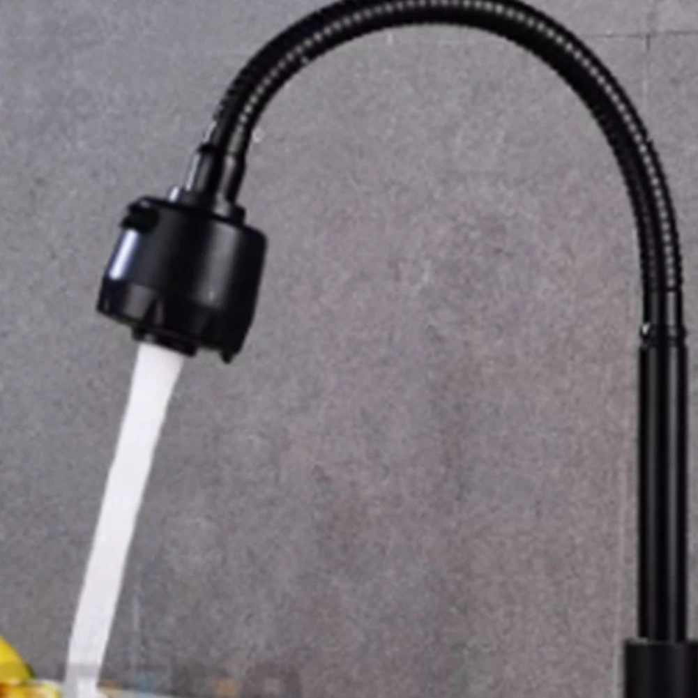 

Home Decor Stainless Steel 360 Rotation Adjustable Single Lever For Sink High Arc Kitchen Faucet Black Leakproof Gooseneck