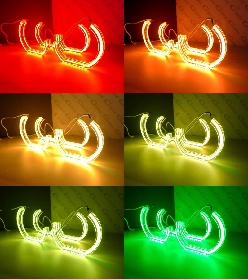Фото Для SEAT Leon Altea Toledo Day Light Bluetooth APP Crystal DTM M4 Style Многоцветный RGB светодиодный комплект Angel Eyes Halo Rings №4
