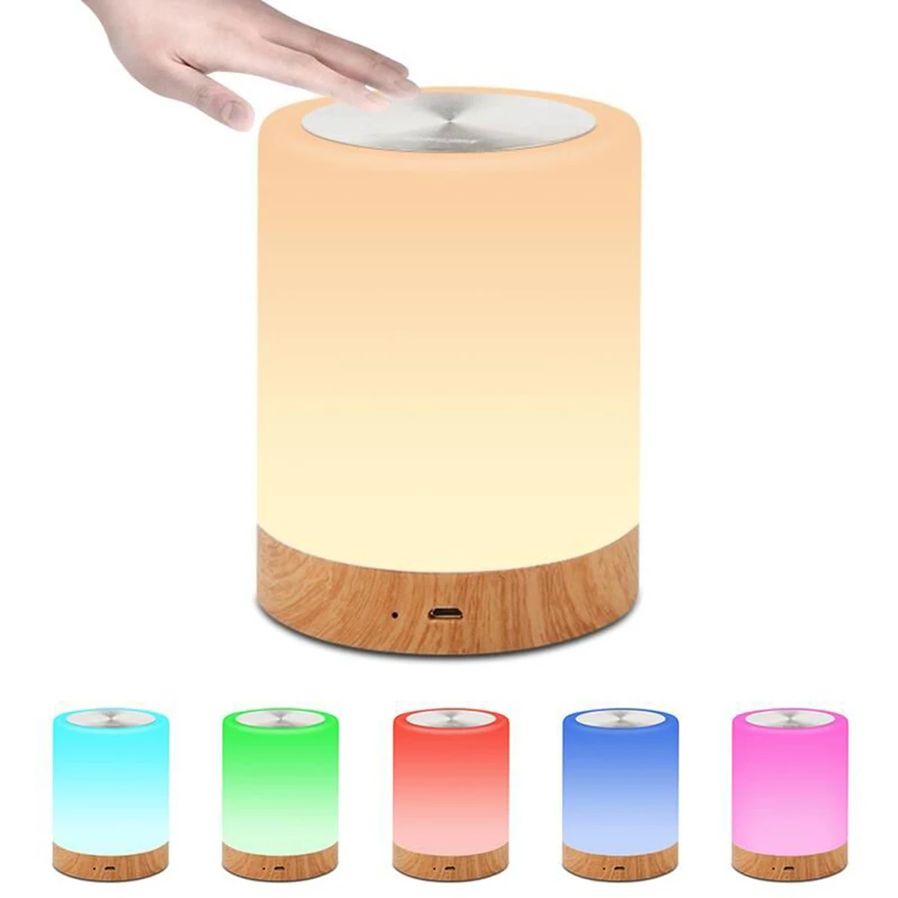 

Touch Control Atmosphere Night Light with Hook Table Bedside Light Portable Decorative Lamp USB Charging for Outdoor Leisure