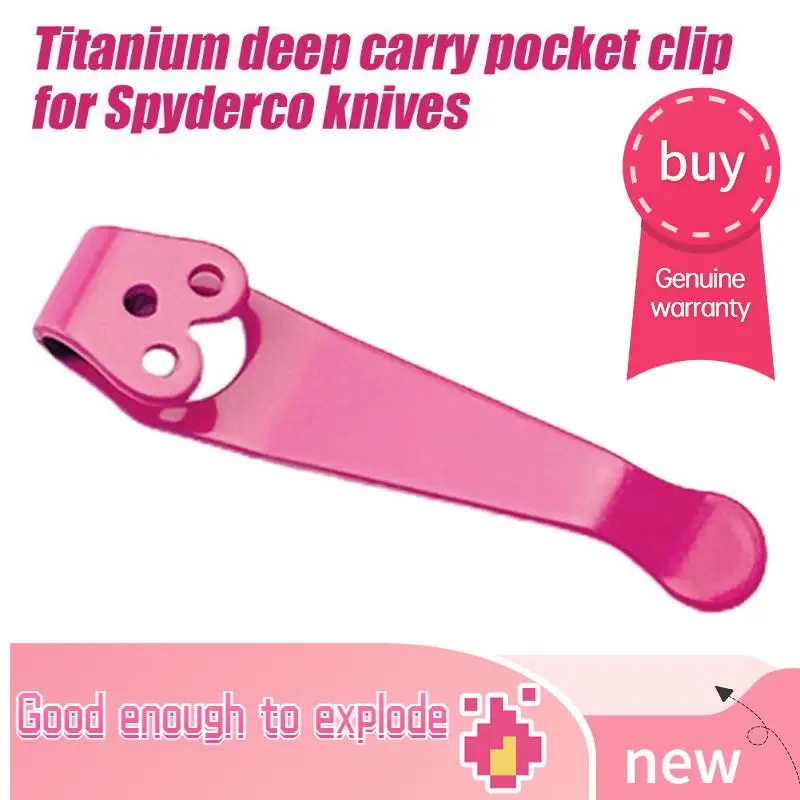 

1pc Pink Titanium Alloy Folding Knife Back Clip Pocket Clip For C81 Paramilitary New Fit for Spyderco Paramilitary 2