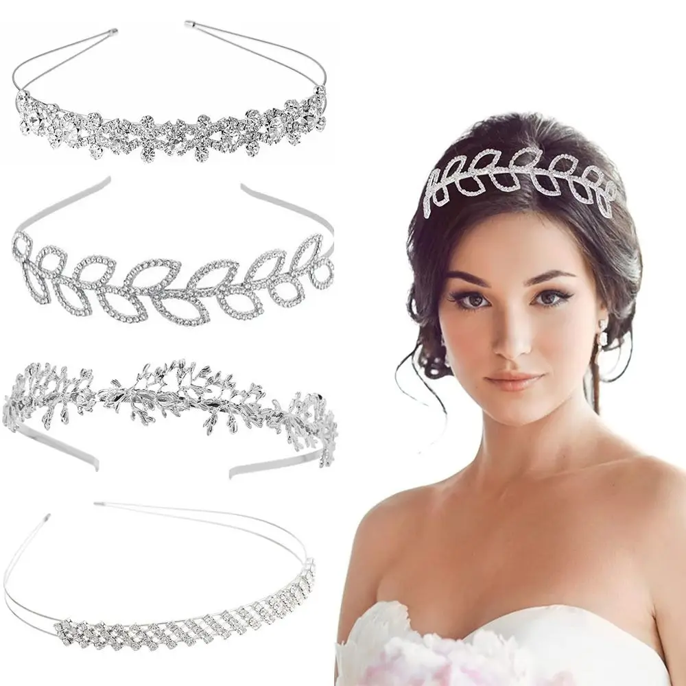 

Pearl Tiara Flower Leaf Hair Comb Bridal Crystal Hair Ornaments Bridal Hair Accessories Rhinestone Hair Hoop Hair Comb