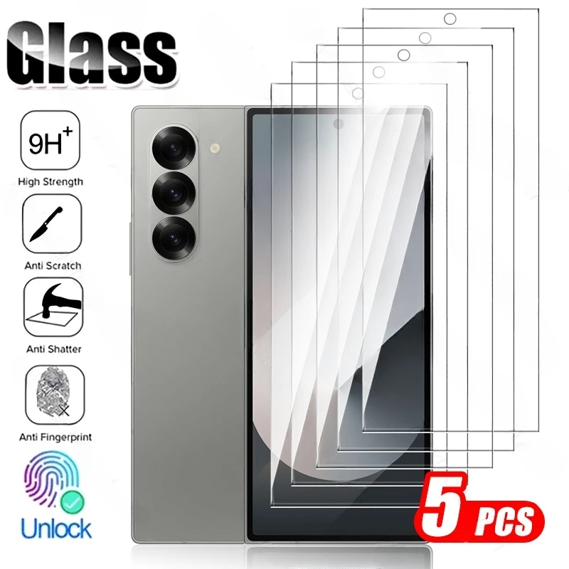 SamsungZFold6 Стекло 5 шт. Защитное стекло для Samsung Galaxy Z Fold6 5G Защитная пленка экрана