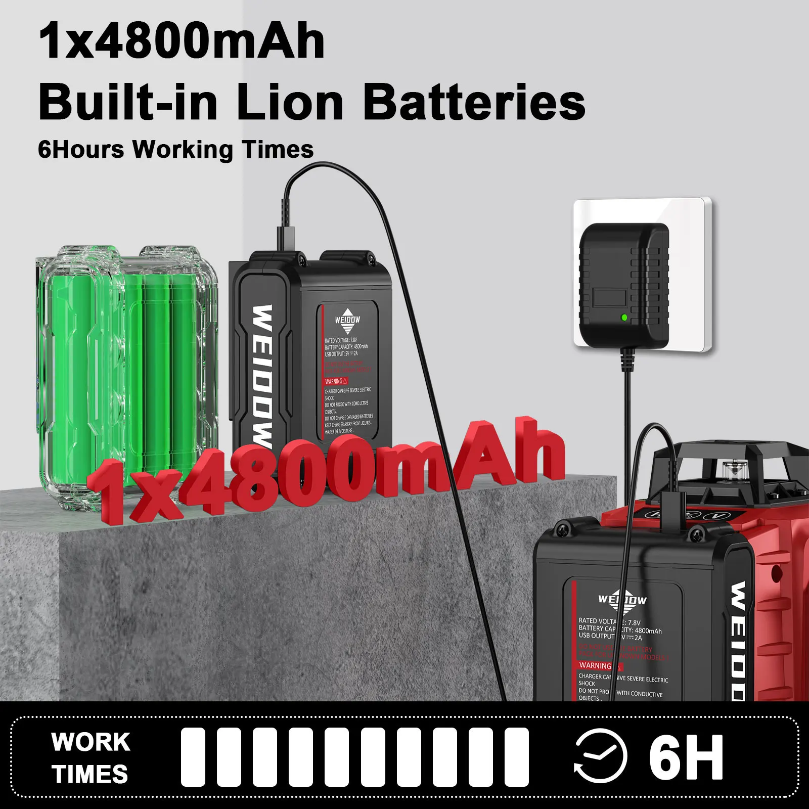 WEIDDW 4D 16-линейный лазерный уровень со штативом и чемоданом самовыравнивающийся на