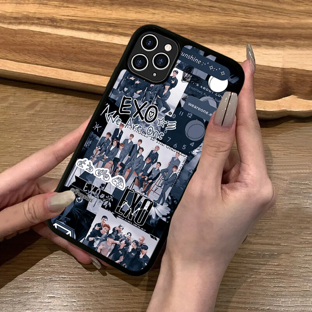 Фото Корейский чехол для телефона Kpop-E-EXOS, силиконовый ПК + ТПУ для IPhone 11, 12, 13, 14, 15, 16 Plus Pro Max, чехол №5
