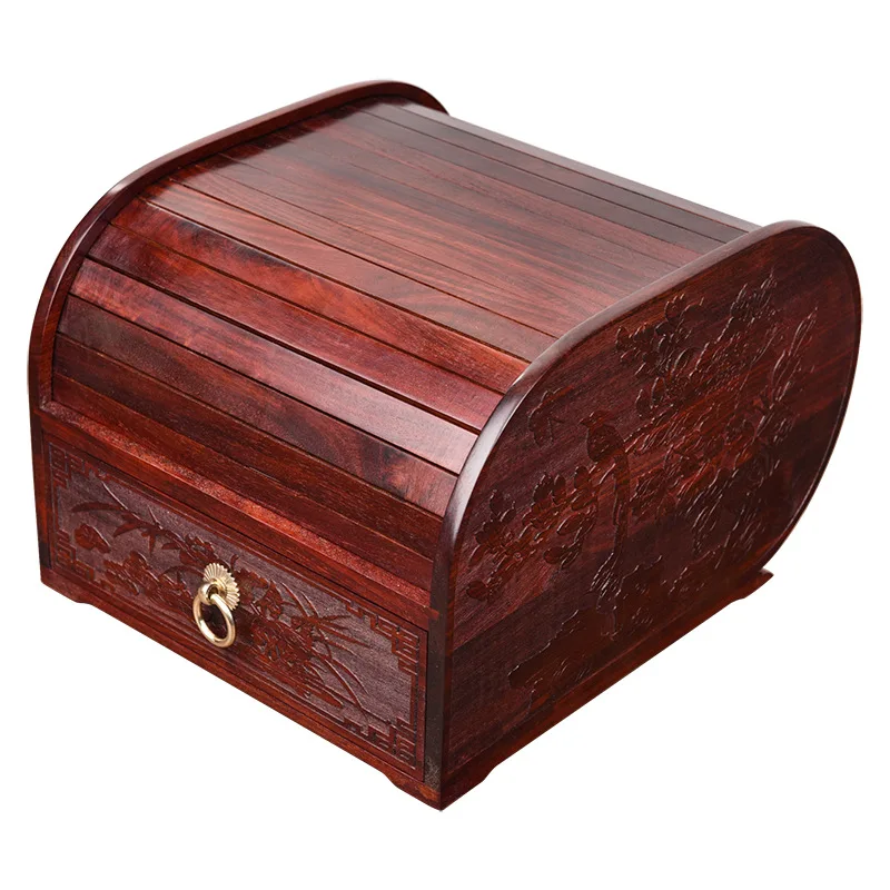 Storage Organizer Case Wood Rosewood Vintage Jewelry Storage Box Case Drawer Gift
