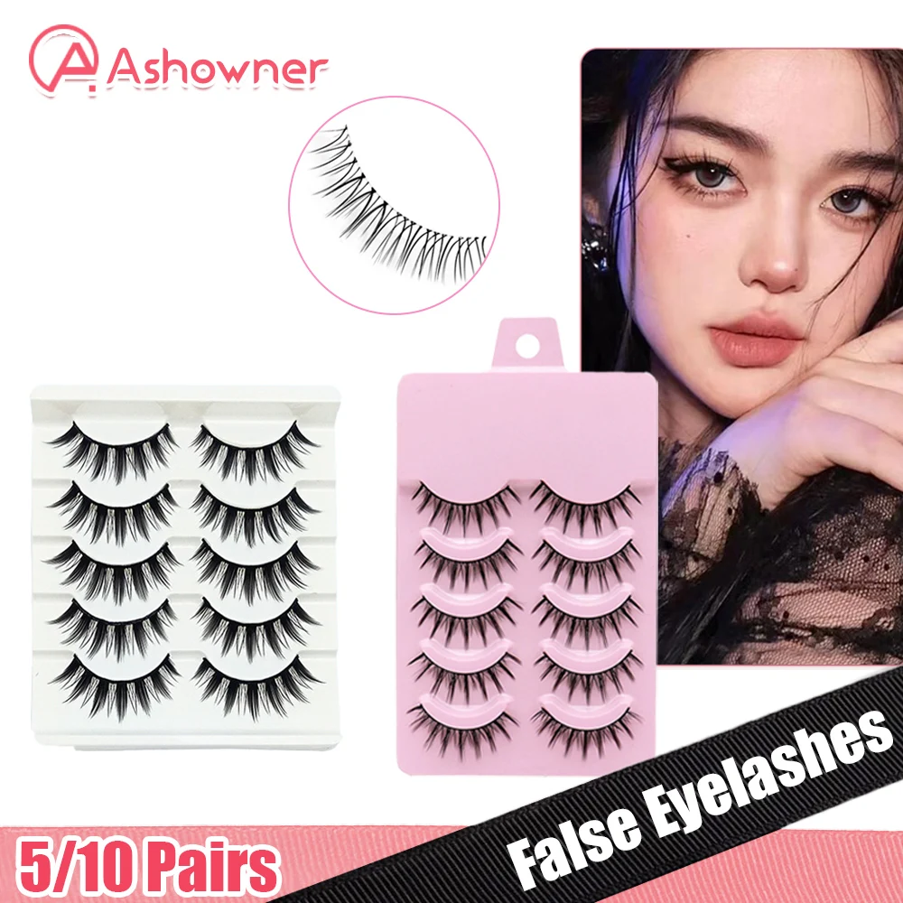 

5/10 Pairs Cos Cross False Eyelashes Lash Extension 3D Bunch Natural Long Cosplay Makeup Manga Lashes Eye Makeup Accessories