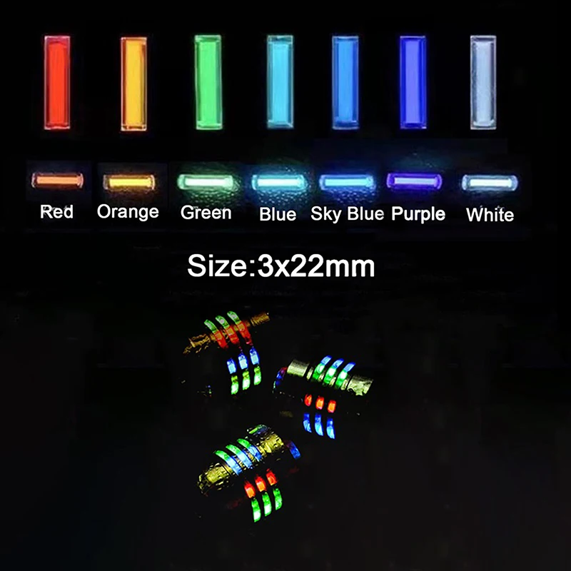 3*22mm Replace Small Tritium Gas Tube Self Luminous Emergency Lights Lamp Glow In The Dark For Outdoor EDC Watch Decoration DIY