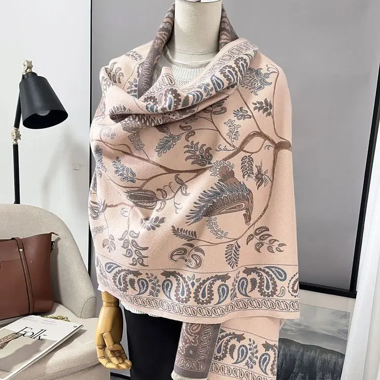 

2023 New Spring Autumn Luxury Ladies Elegant Scarf Female Long Scarf Shawl Thin Floral Fashionable Scarf Long Shawl T146