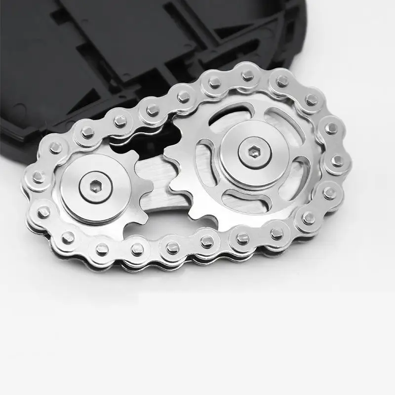 

Gear Chain Fidget Spinner Sprocket Flywheel Decompression Toy Stainless Steel Sprockets Gears Spinner Toys Anxiety Chain Gifts