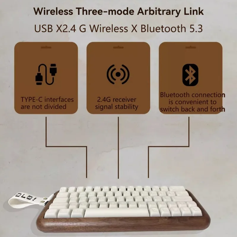 Механическая клавиатура из орехового дерева набор для клавиатуры с горячей