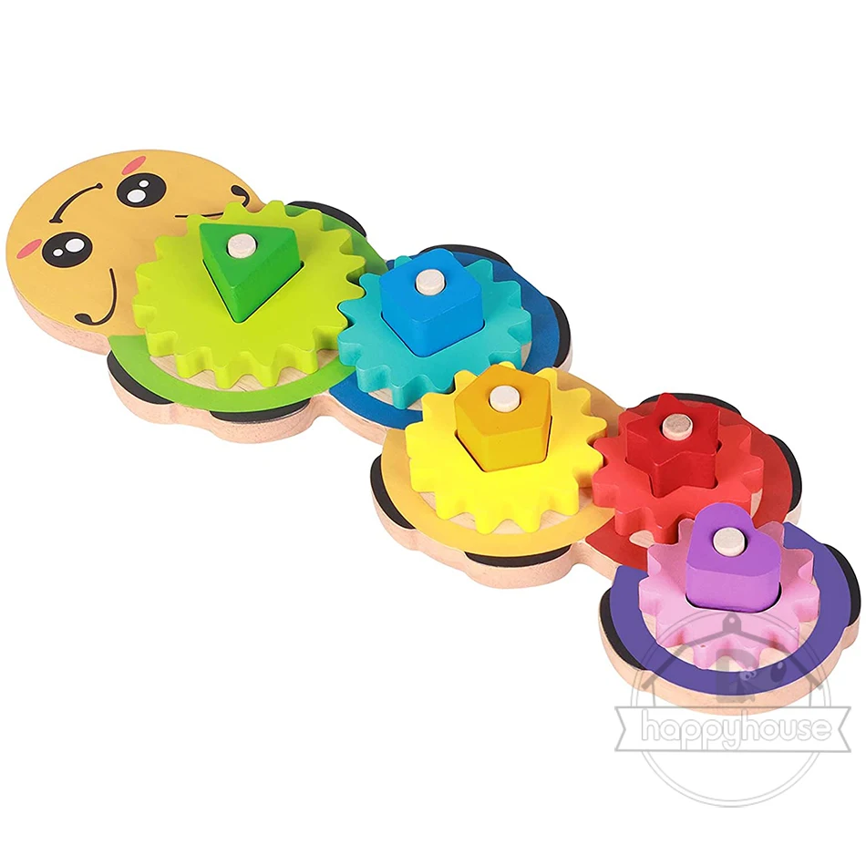 

Обучающие деревянные игрушки Монтессори для детей, деревянные штабелируемые блоки, игрушки Монтессори, деревянные головоломки, игрушки дл...