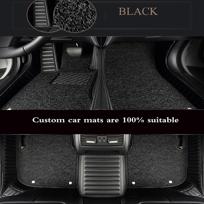 

JSOSFAI Two-layer Striped Leather Car Floor Mat for Chery All Models A3 A5 Tiggo Cowin Fulwin Riich E3 E5 QQ3 6 V5 Tiggo X1 Riic