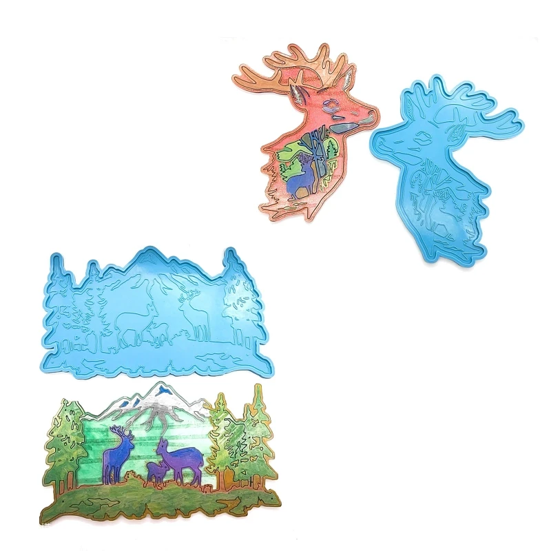 

Coaster Molds for Resin Casting Forest Animal Theme Silicone Mould for DIY Epoxy Resin Crafts Cup Mats Home Decoration