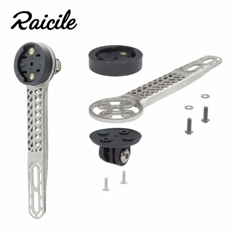 Фото Подставка для часов Raicile-титанового сплава для шоссейных велосипедов, сверхлегкая, с 3D-печатью, ветрозащитная ручка, подходит для Garmin №1