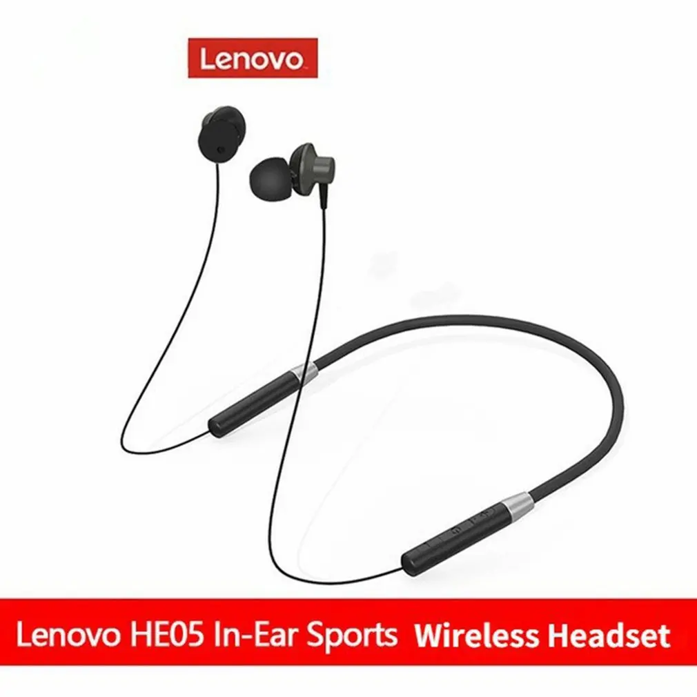 

Lenovo Bluetooth5.0 Wireless Earbuds Magnetic Neckband Earphones IPX5 Waterproof Sport Headset with Noise Cancelling Mic HE05