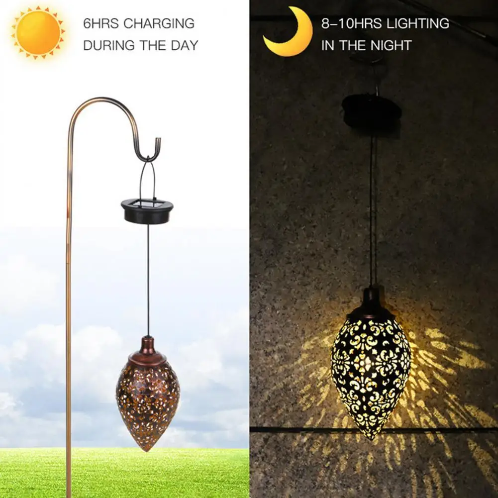 

Modern Drop Shape Rustproof Decorative Hanging Solar Lights Garden Solar Lights Energy Saving Rustproof
