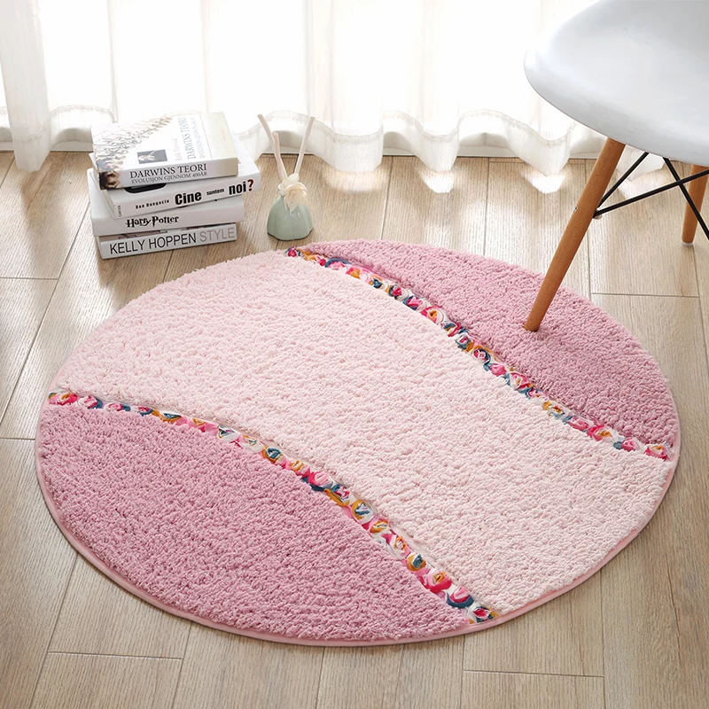 

Pastoral Round Carpet Rug Door Mat Modern Carpets for Living Room Area Rug Carpet Bedroom Anti-Slip Floor Rug Mat Tapete Home