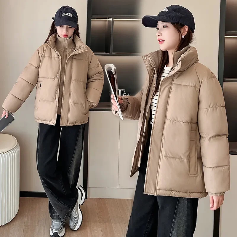 Женская пуховая хлопковая куртка 2024 новая зимняя стеганая одежда короткая