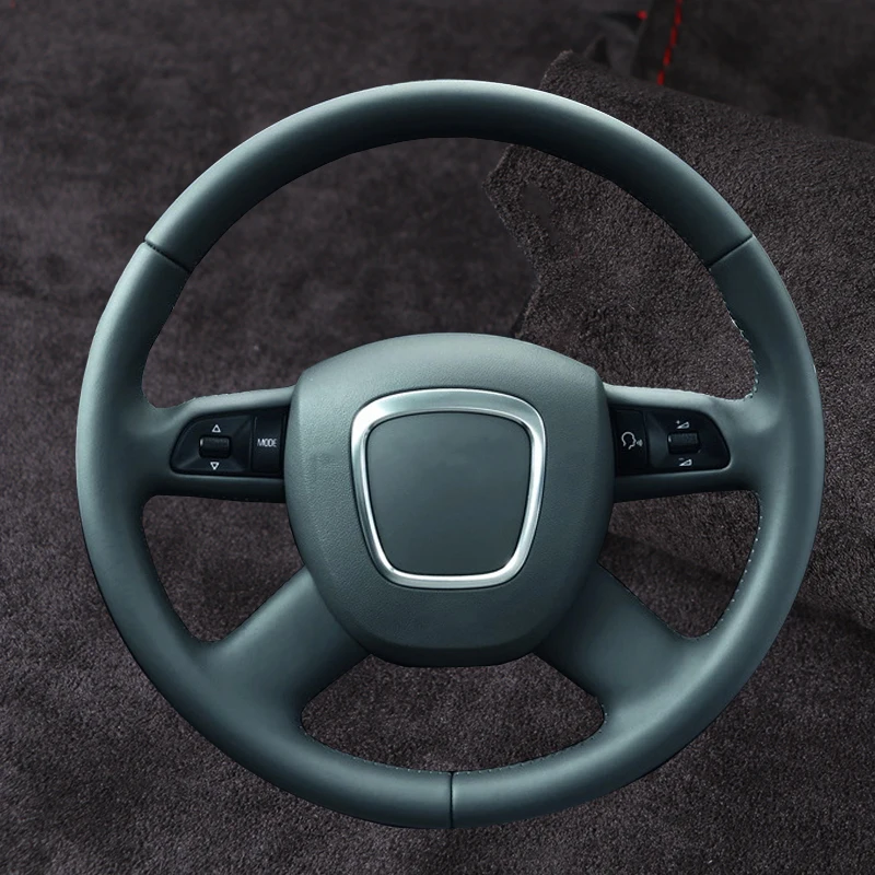Индивидуальный чехол на руль автомобиля для Audi A4 B7 B8 A6 C6 2004-2011 Q5 2008-2012 Q7 DIY Замшевая