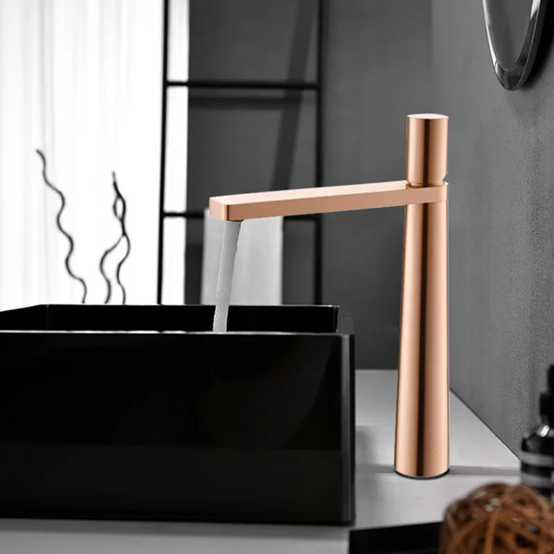 

Матовый золотой/розовое золото/серый смеситель для ванной комнаты цилиндрический смеситель для раковины на платформе туалета латунный Смеситель для горячей и холодной воды