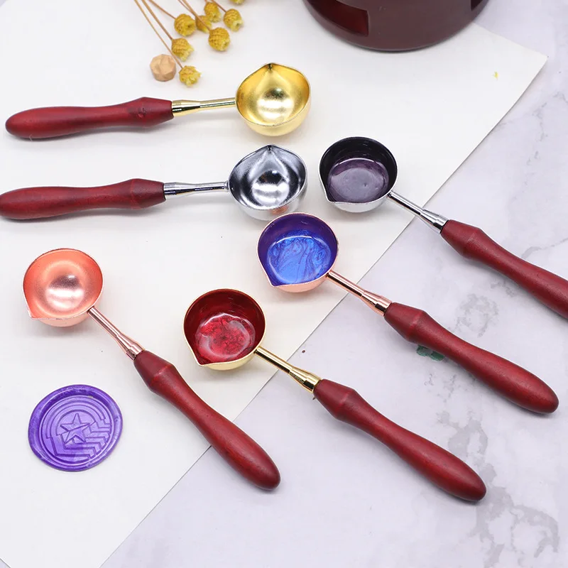 

Sealing Wax Spoon For Wax Stamping Retro DIY Craft Wax Stamp Seal Stamp Wood Handle Spoon Handmade Decor Tools