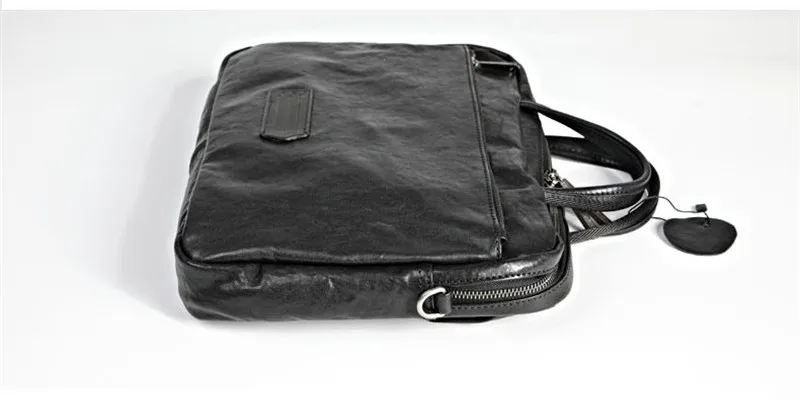 PNDME casual luxury genuine leather men's women's black briefcase business real cowhide laptop handbag travel messenger bag