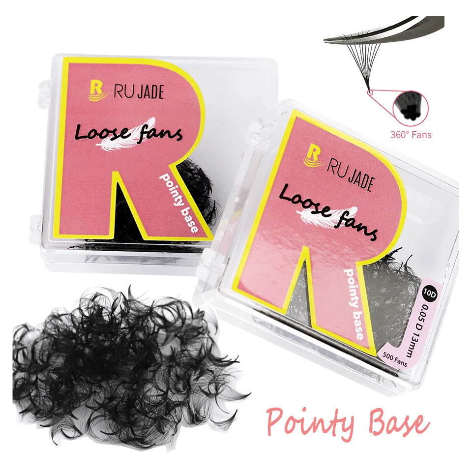 

Rujade Pointy Base Premade Loose Fans Eyelash Extension Narrow Sharp Stem Russ Volume Lashes Makeup Cilios Loose Fans Eyelashes