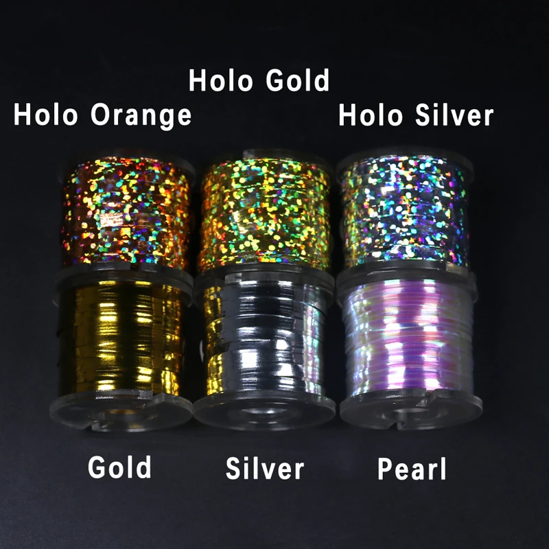 

Wifreo 1Spool Fly Flash Binding Material Fly Fishing Bait with Glitter Glitter Gold Silver Silver Pink Glittering Material