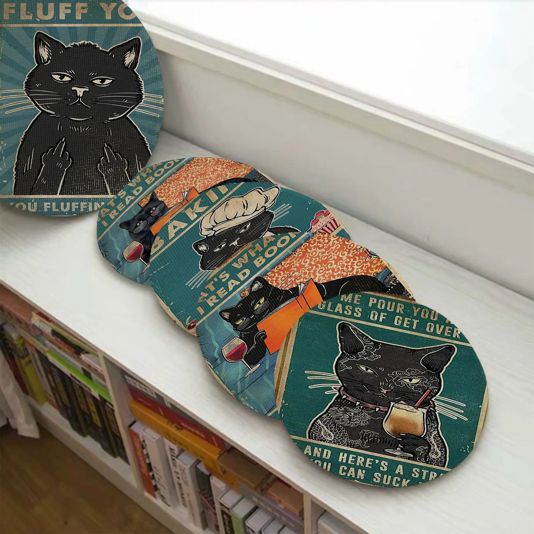

Black Cat Simplicity Multi-Color Plush Cushion Home Back Cushion Soft Comfortable 50x50cm Sofa Cushion
