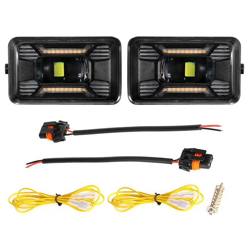 

Автомобильные светодиодные противотуманные фары, комплект DRL и поворотников, подходят для Ford F150 2015-2020, противотуманные фары из алюминиевого сплава 6500K, автомобильные аксессуары