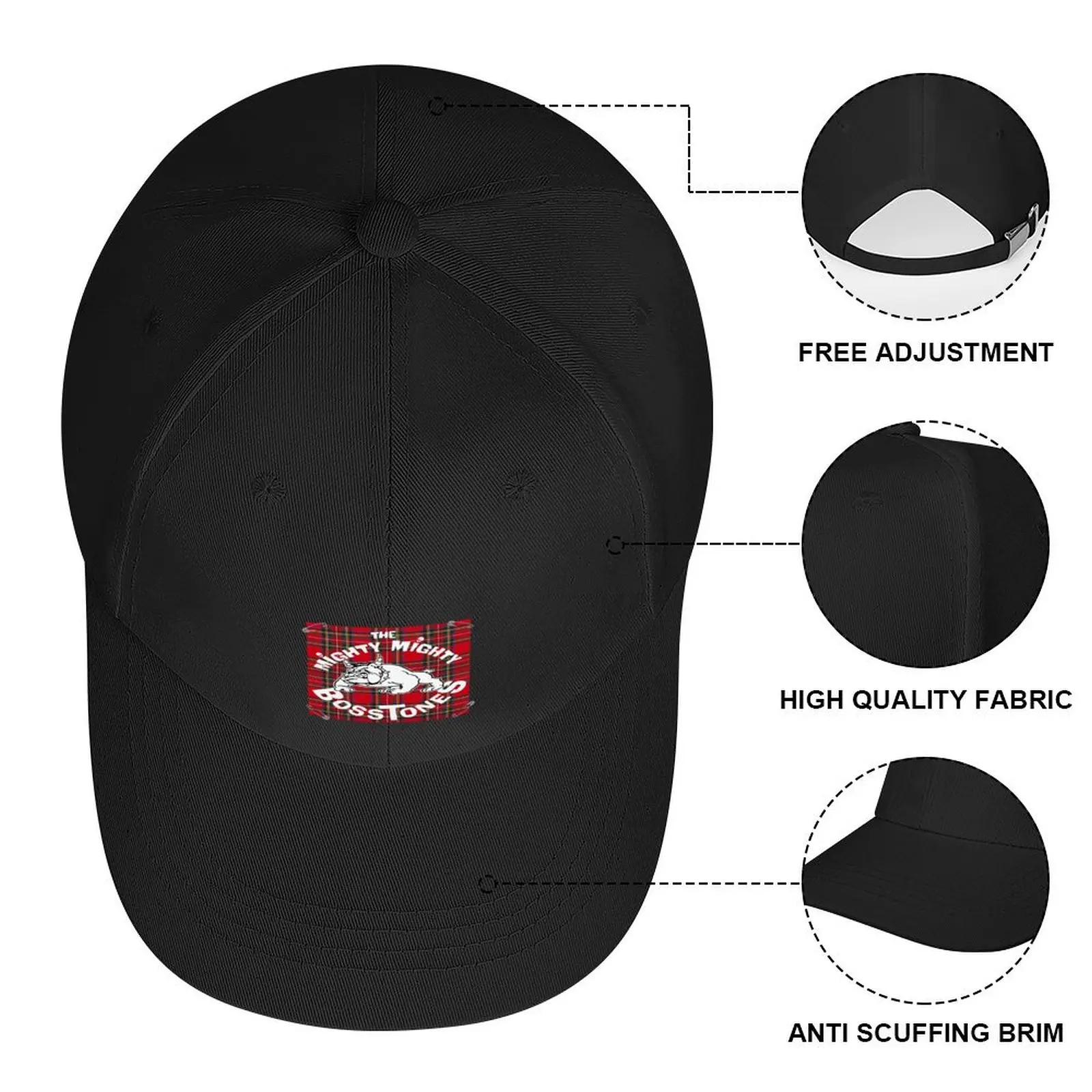 Фото The Mighty Mighty Bosstones Merch Plaid Badge Бейсбольная кепка для мальчиков Кепка Snapback Hat Man For The Sun Мужские кепки Женские №4