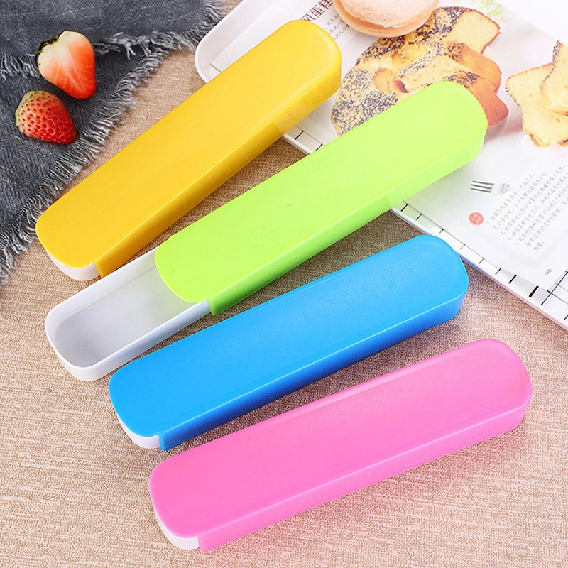 Chopsticks Box Straw Plastic Storage Box Chopsticks Fork Spoon Wheat Pull Box Outdoor Travel Portable Tableware Empty Box