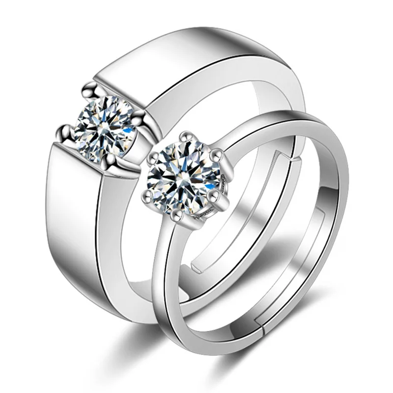 

Luxury Couples Open Rings Classic Mens Womens Fashion Wedding Couples Adjustable Rings Romantic Valentine's Day Jewelry New Gift