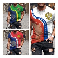 2022 t shirts russian brazil flag oversized harajuku fashion 3d printed t shirt for men brand design one piece blouses clothes