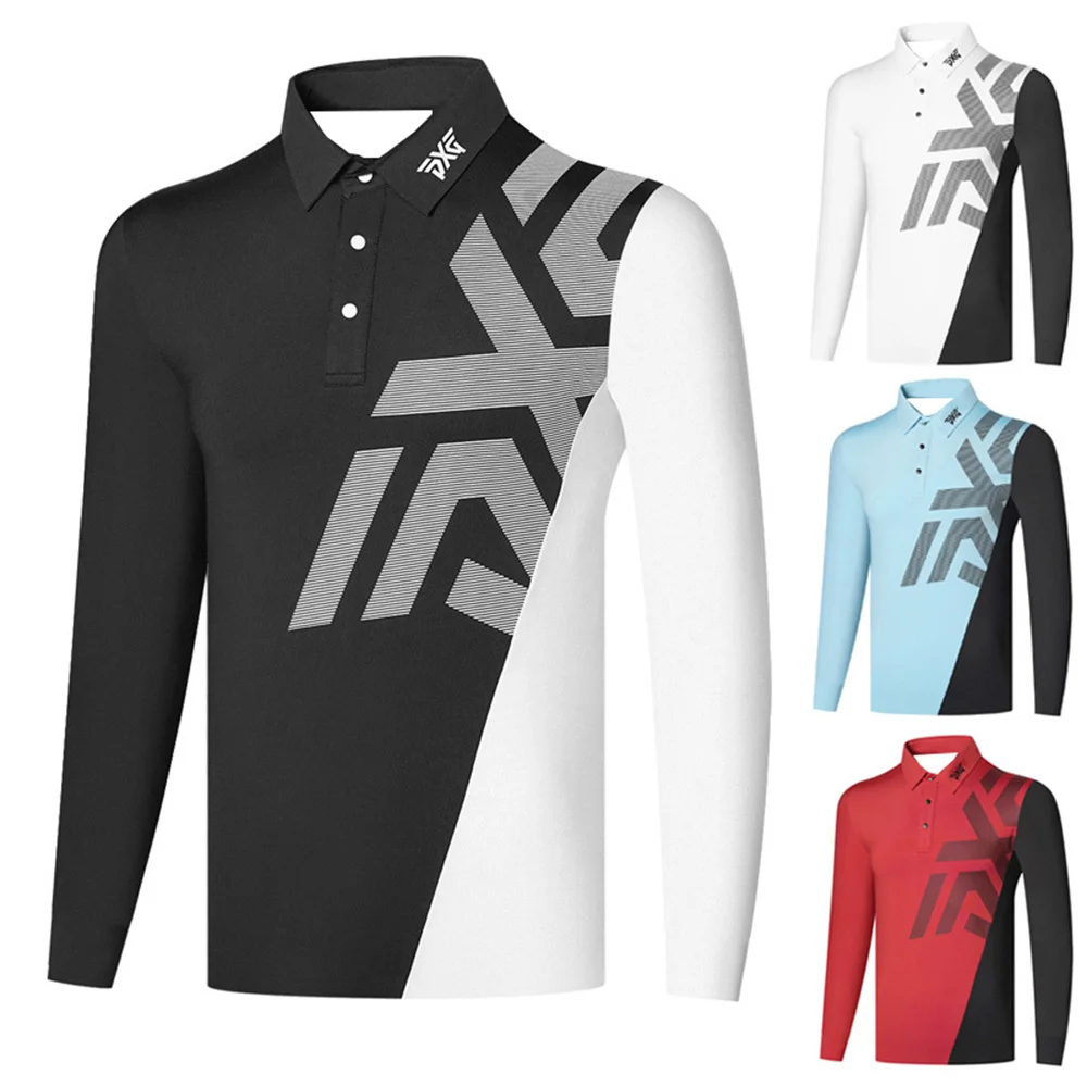 

Golf Clothing Men's Sports Leisure Golf Wear Outdoor Breathable Anti-pilling Polyester Quick Dry Lady Long-sleeved T-shirt Polo