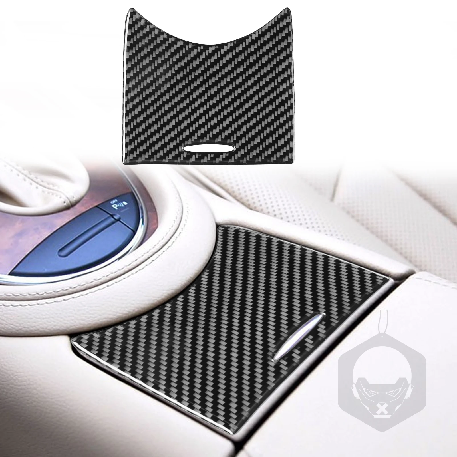 

for Mercedes-Benz CLS C219 2004-2009 Gear Storage Box Decoration Sticker Decal Cover Trim Car Accessories Carbon Fiber