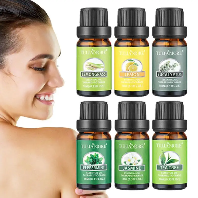 

Essential Oil Set Water Soluble Aromatherapy Oil Bottle Set 10ml X 6Pcs Natural Diffuser Humidifier Skin Repairing Massage Oil