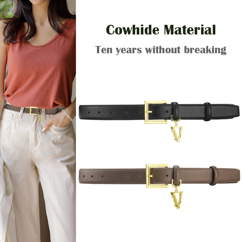 Leather Women's Belt Cowhide Belt Jean Belts Luxury Belts for Women Fashion Women Belt Leather Lady Corset Belts Pin Buckle Belt