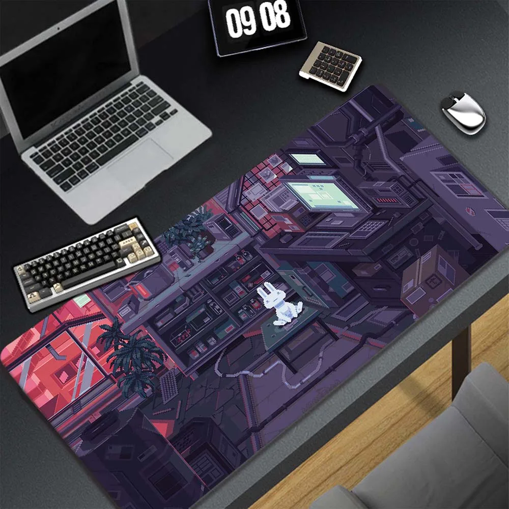 

Pc Mousemat Mouse Pads Big Mouse Pad Keyboard Mat Neon Gaming Mousepad 900x400mm Non-slip Rubber Desk Mat Gamer Pads Large XXXL